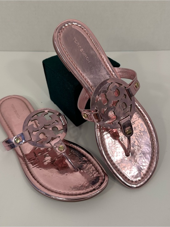 Tory Burch Shoes - Tory Burch Metallic Rose Pink Miller Thong Sandals